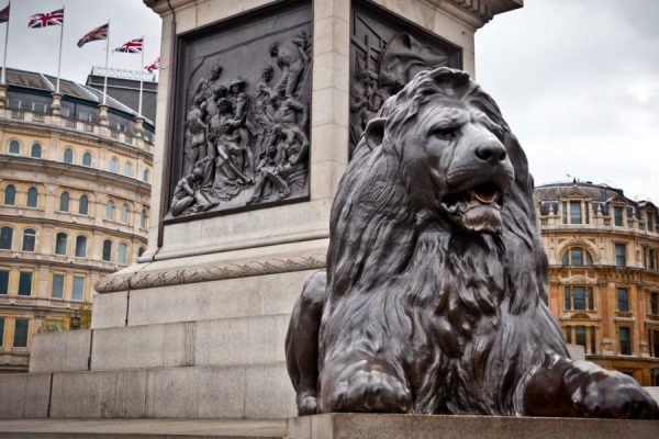 Lion Statues in Trafalgar Square, 1858