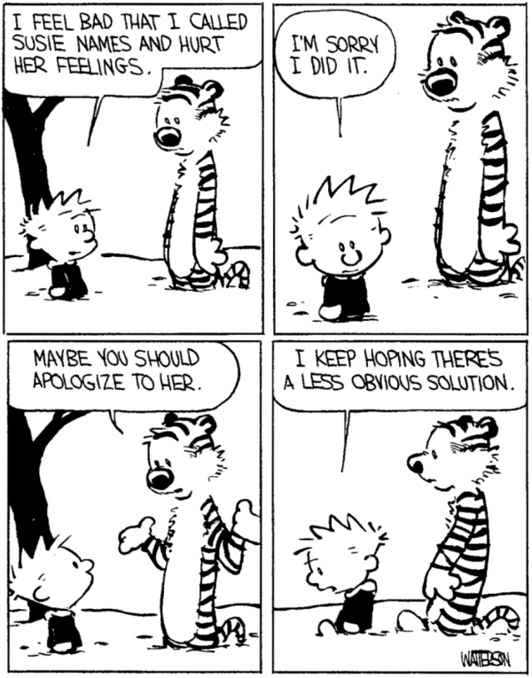 Calvin and Hobbes on Apologizing - Hillside Community Church